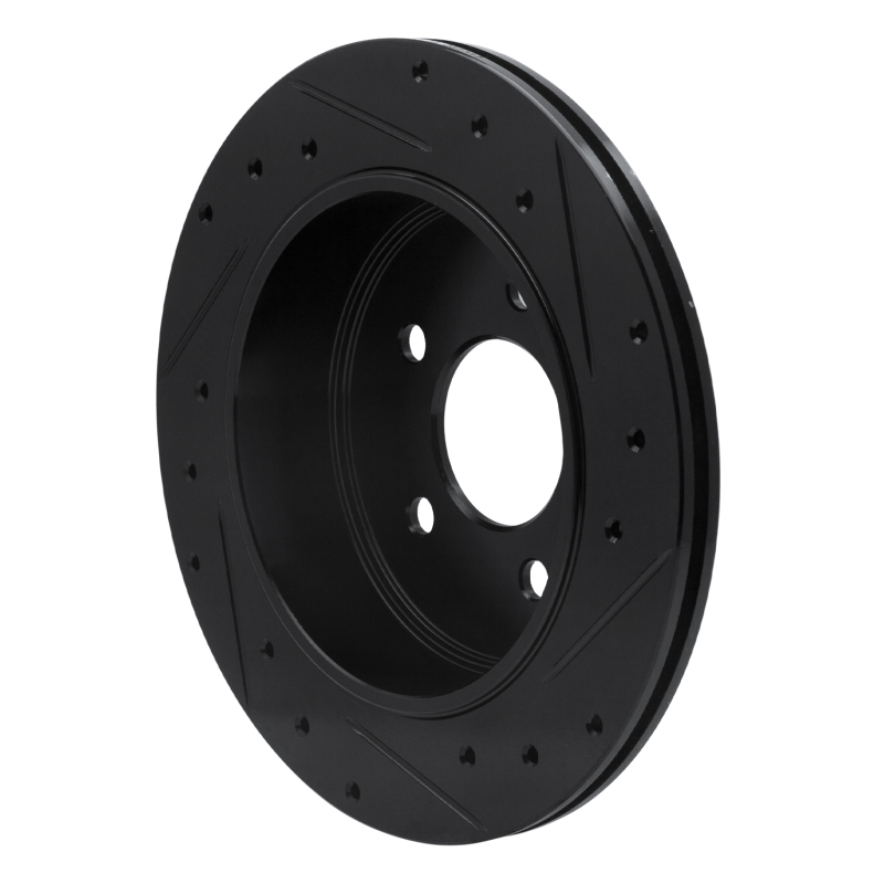 Ford Crown Victoria Brake Rotor (1) - Rear Left - R1 Concepts - Drilled & Slotted - Black - `03-`11